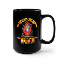 Load image into Gallery viewer, Black mug 15oz - USMC - 1st Bn, 8th Marines - Beirut barracks bombing w SVC wo NDSM