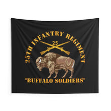 Load image into Gallery viewer, Indoor Wall Tapestries - Army - 25th Infantry Regiment - Buffalo Soldiers w 25th Inf Branch Insignia