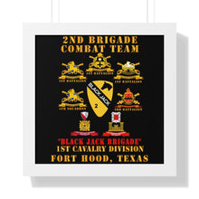 Load image into Gallery viewer, Framed Vertical Poster - Army - 2nd BCT, 1st Cav Division - BlackJack - All Sub Units w Ribbon X 300