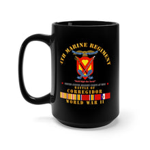 Load image into Gallery viewer, Black Mug 15oz - USMC - 4th Marine Regiment - Battle of Corregidor - WWII w PAC SVC
