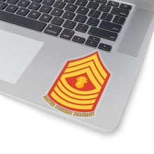Load image into Gallery viewer, Kiss-Cut Stickers - USMC - Enlisted Insignia - E9 - Master Gunnery Sergeant (MGySgt) - Dress Blue - Bottom Txt t X 300