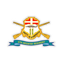 Load image into Gallery viewer, Kiss-Cut Stickers - Army - 6th Infantry Regiment - DUI w Br - Ribbon X 300