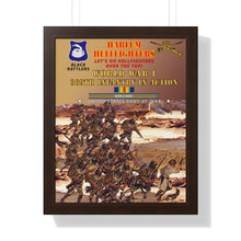 Load image into Gallery viewer, Framed Vertical Poster - Army - 369th Infantry Regiment "Harlem Hellfighters", World War I, "Let's Go Hellfighters, Over the Top"