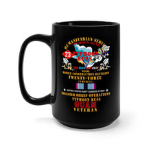 Load image into Gallery viewer, Black Mug 15oz - USN - Humanitarian Svc - NMCB 23 Typhoon Russ - HUMAN SVC V1 X 300
