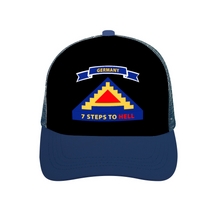 Load image into Gallery viewer, US Seventh Army - "7 Steps to Hell" with Germany Tab - Unisex Adjustable - DTG Mesh Baseball Hat