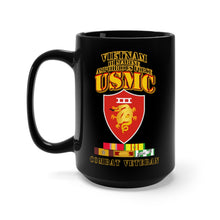 Load image into Gallery viewer, Black Mug 15oz - USMC - III MAF - Combat Vet w VN SVC Medals