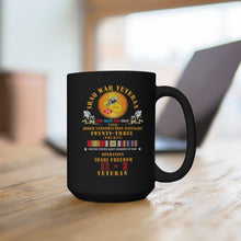 Load image into Gallery viewer, Black Mug 15oz - USN - Iraq War Vet - NMCB 23 OIF 11-2 w IRAQ SVC X 300