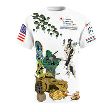 Load image into Gallery viewer, Unisex Cut & Sew Tee (AOP) - Military Insignia Products Brand Shirt