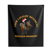 Load image into Gallery viewer, Indoor Wall Tapestries - Army - 10th Cavalry Regiment w Cavalrymen - Buffalo Soldiers