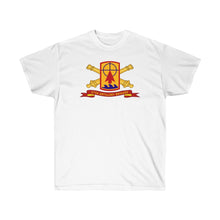 Load image into Gallery viewer, Unisex Ultra Cotton Tee - Army - 57th Artillery Brigade - Shoulder Sleeve Insignia (SSI) with Artillery Branch and Ribbon - American Patriot