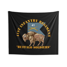 Load image into Gallery viewer, Indoor Wall Tapestries - Army - 41st Infantry Regiment - Buffalo Soldiers w 41st Inf Guidon X 300