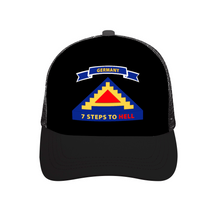 Load image into Gallery viewer, US Seventh Army - "7 Steps to Hell" with Germany Tab - Unisex Adjustable - DTG Mesh Baseball Hat