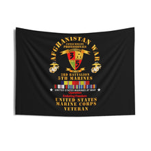 Load image into Gallery viewer, Indoor Wall Tapestries - USMC - Afghanistan War Veteran - 3rd Bn, 5th Marines - OEF w CAR AFGHAN SVC