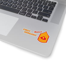 Load image into Gallery viewer, Kiss-Cut Stickers - USMC - E8 - First Sergeant (1SG) - Retired X 300