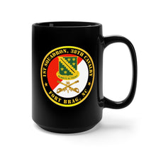 Load image into Gallery viewer, Black Mug 15oz - Army - 1st Squadron, 38th Cavalry - Fort Bragg, NC w DUI - Cav Branch X 300