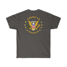 Load image into Gallery viewer, Unisex Ultra Cotton Tee - Army - 57th Artillery Brigade - Shoulder Sleeve Insignia (SSI) with Artillery Branch and Ribbon - American Patriot