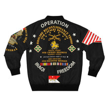 Load image into Gallery viewer, Men's AOP Bomber Jacket - 9th Cavalry Regiment "Buffalo Soldiers" - Cavalrymen At War in Iraq