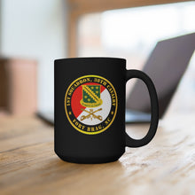 Load image into Gallery viewer, Black Mug 15oz - Army - 1st Squadron, 38th Cavalry - Fort Bragg, NC w DUI - Cav Branch X 300