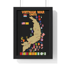 Load image into Gallery viewer, Premium Framed Vertical Poster - Map - Vietnam Units - 3 wo DS - Black