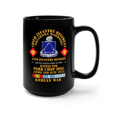 Load image into Gallery viewer, Black Mug 15oz - Army - 180th Infantry Regiment - 45th ID - Battle Pork Chop Hill, Korean War X 300