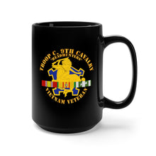 Load image into Gallery viewer, Black Mug 15oz - Army - Troop C, 9th Cavalry - Headhunters - Vietnam Vet w VN SVC X 300