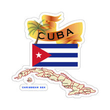 Load image into Gallery viewer, Kiss-Cut Stickers - Cuba - Cuba with Palm and Map X 300