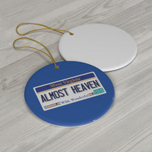 Load image into Gallery viewer, Ceramic Ornaments - License - West Virginia - Almost Heaven