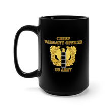 Load image into Gallery viewer, Black Mug 15oz - Army - Emblem - Warrant Officer 4 - CW4 w Eagle - US Army