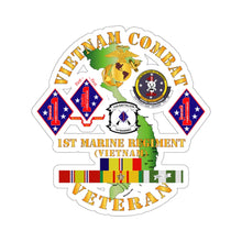 Load image into Gallery viewer, Kiss-Cut Stickers - USMC - Vietnam Combat Vet w 1st Marine Regt w BNs w CAR VN SVC
