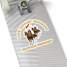 Load image into Gallery viewer, Kiss-Cut Stickers - Army - 10th Cavalry Regiment w Cavalrymen - Buffalo Soldiers