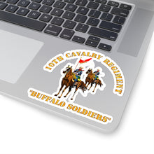 Load image into Gallery viewer, Kiss-Cut Stickers - Army - 10th Cavalry Regiment w Cavalrymen - Buffalo Soldiers