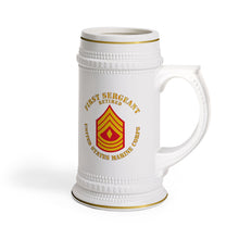 Load image into Gallery viewer, Beer Stein Mug - USMC - First Sergeant - Retired X 300