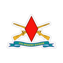 Load image into Gallery viewer, Kiss-Cut Stickers - Army - 5th Infantry Division - SSI w Br - Ribbon X 300