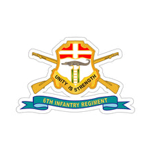 Load image into Gallery viewer, Kiss-Cut Stickers - Army - 6th Infantry Regiment - DUI w Br - Ribbon X 300
