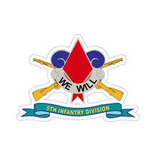 Load image into Gallery viewer, Kiss-Cut Stickers - Army - 5th Infantry Division - DUI w Br - Ribbon X 300