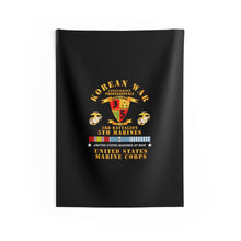 Load image into Gallery viewer, Indoor Wall Tapestries - USMC - Korean War - 3rd Bn, 5th Marines w KOREA SVC