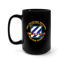 Load image into Gallery viewer, Black Mug 15oz - Army - 3rd ID - Iraq Vet - The Rock of the Marne w SVC Ribbons
