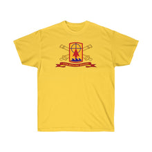 Load image into Gallery viewer, Unisex Ultra Cotton Tee - Army - 57th Artillery Brigade - Shoulder Sleeve Insignia (SSI) with Artillery Branch and Ribbon - American Patriot