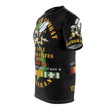 Load image into Gallery viewer, Unisex AOP Cut & Sew Tee - US Navy Seabee - Vietnam Veteran with Bee and Vietnam Service Ribbons