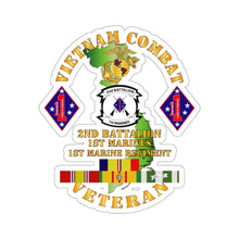 Load image into Gallery viewer, Kiss-Cut Stickers - USMC - Vietnam Combat Vet w 2nd Bn - 1st Marines - 1st Marine Regt w CAR VN SVC