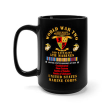 Load image into Gallery viewer, Black Mug 15oz - USMC - WWII - 3rd Bn, 5th Marines - w PAC SVC