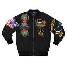 Load image into Gallery viewer, Men's AOP Bomber Jacket - 25th Infantry, Buffalo Soldiers - From Missoula to St Louis - Bicycle Corps