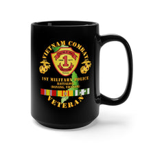 Load image into Gallery viewer, Black Mug 15oz - USMC - Vietnam Combat Vet - 1st MP Bn - DaNang - VN SVC