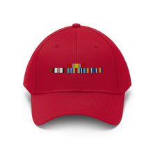 Load image into Gallery viewer, Afghanistan War Service Ribbon Bar - Unisex Twill Hat - Direct to Garment (DTG) Printed