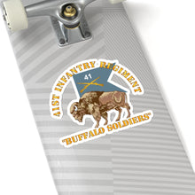 Load image into Gallery viewer, Kiss-Cut Stickers - Army - 41st Infantry Regiment - Buffalo Soldiers w 41st Inf Guidon X 300