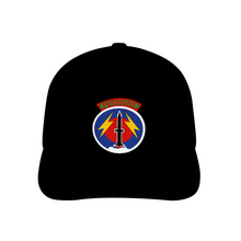 Load image into Gallery viewer, 56th Artillery Command (PERSHING) - Black - AOP - Unisex Adjustable Curved Bill Baseball Hat