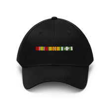Load image into Gallery viewer, Vietnam War Service Ribbon Bar - Unisex Twill Hat - Direct to Garment (DTG) Printed
