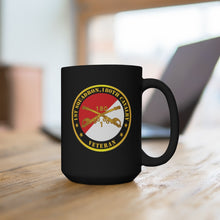 Load image into Gallery viewer, Black Mug 15oz - Army - 1st Squadron, 180th Cavalry Branch Veteran - Red - White X 300