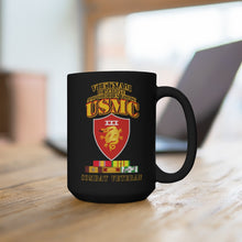 Load image into Gallery viewer, Black Mug 15oz - USMC - III MAF - Combat Vet w VN SVC Medals