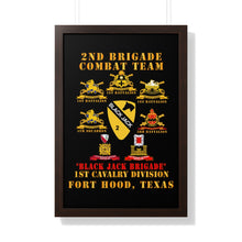 Load image into Gallery viewer, Framed Vertical Poster - Army - 2nd BCT, 1st Cav Division - BlackJack - All Sub Units w Ribbon X 300